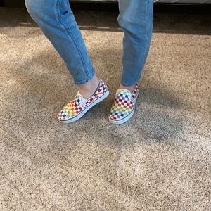 Vans Checkerboard Rainbow Slip-on